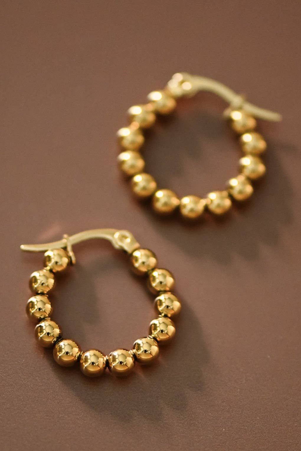18K Gold Plated Waterproof Stainless Steel Hoop Earrings