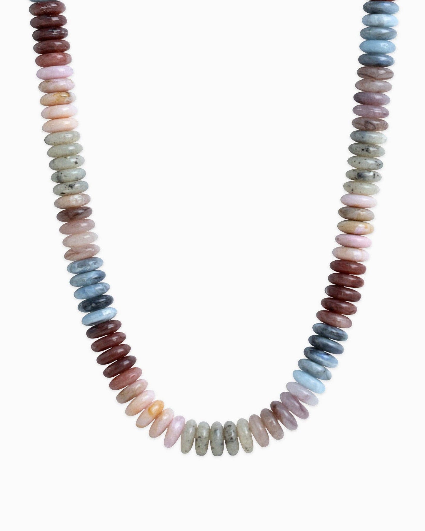 Multi Color Wide Marble Beaded Necklace: Dark Multi