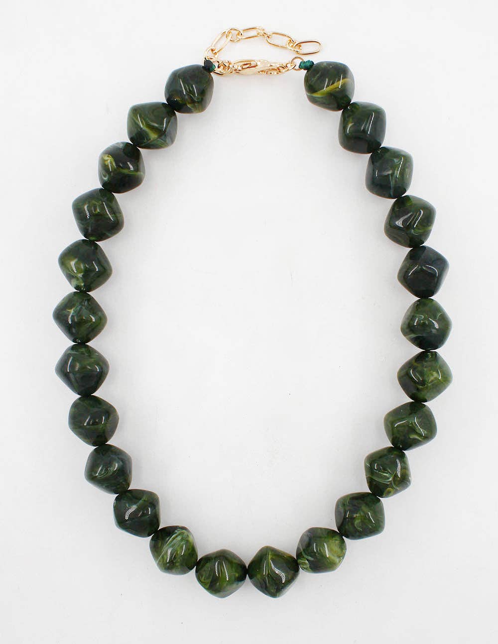 Green Acrylic Stone Chunky Beaded Necklace
