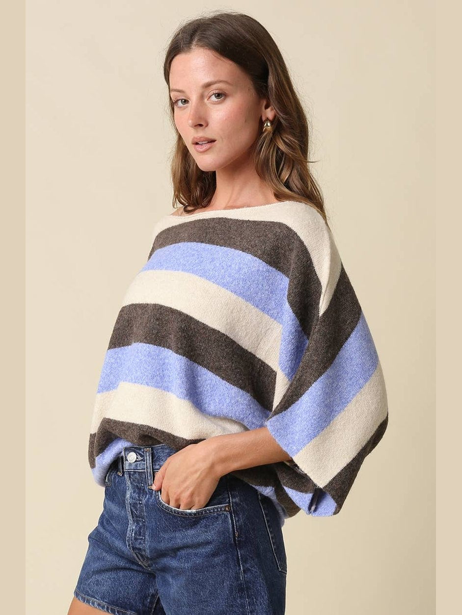 Katie Stripe Dolman Knit Top