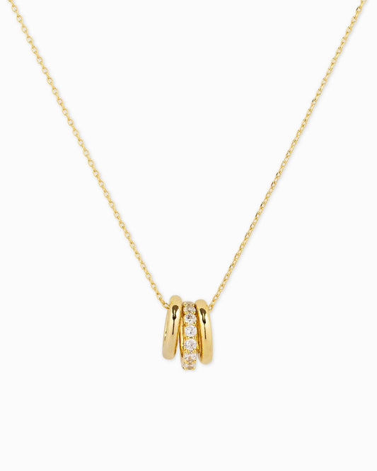 LIMITED EDITION CZ RONDELLE CHARM NECKLACE: GOLD