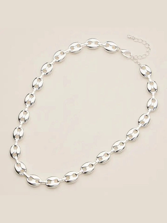 GRAYSON BOLD LINK CHAIN NECKLACE SILVER