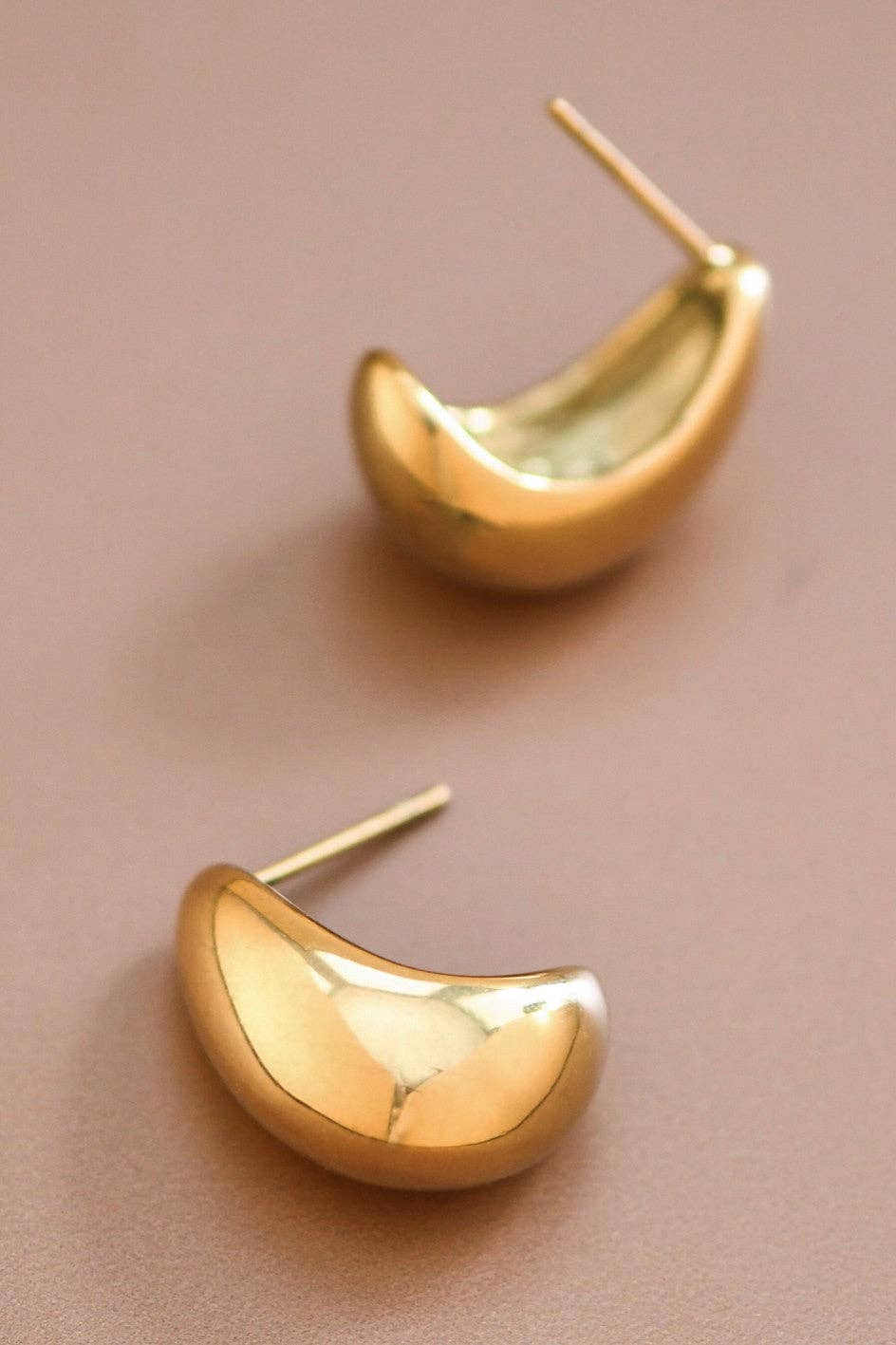 18K Gold Plated Waterproof Stainless Steel Stud Earrings