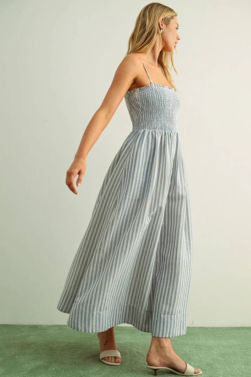 HARBOUR COTTON SMOCKED MAXI DRESS