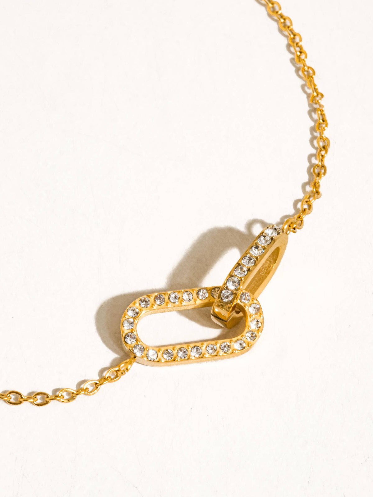Priamo 18K Gold Non-Tarnish CZ Chain Necklace: Yellow Gold