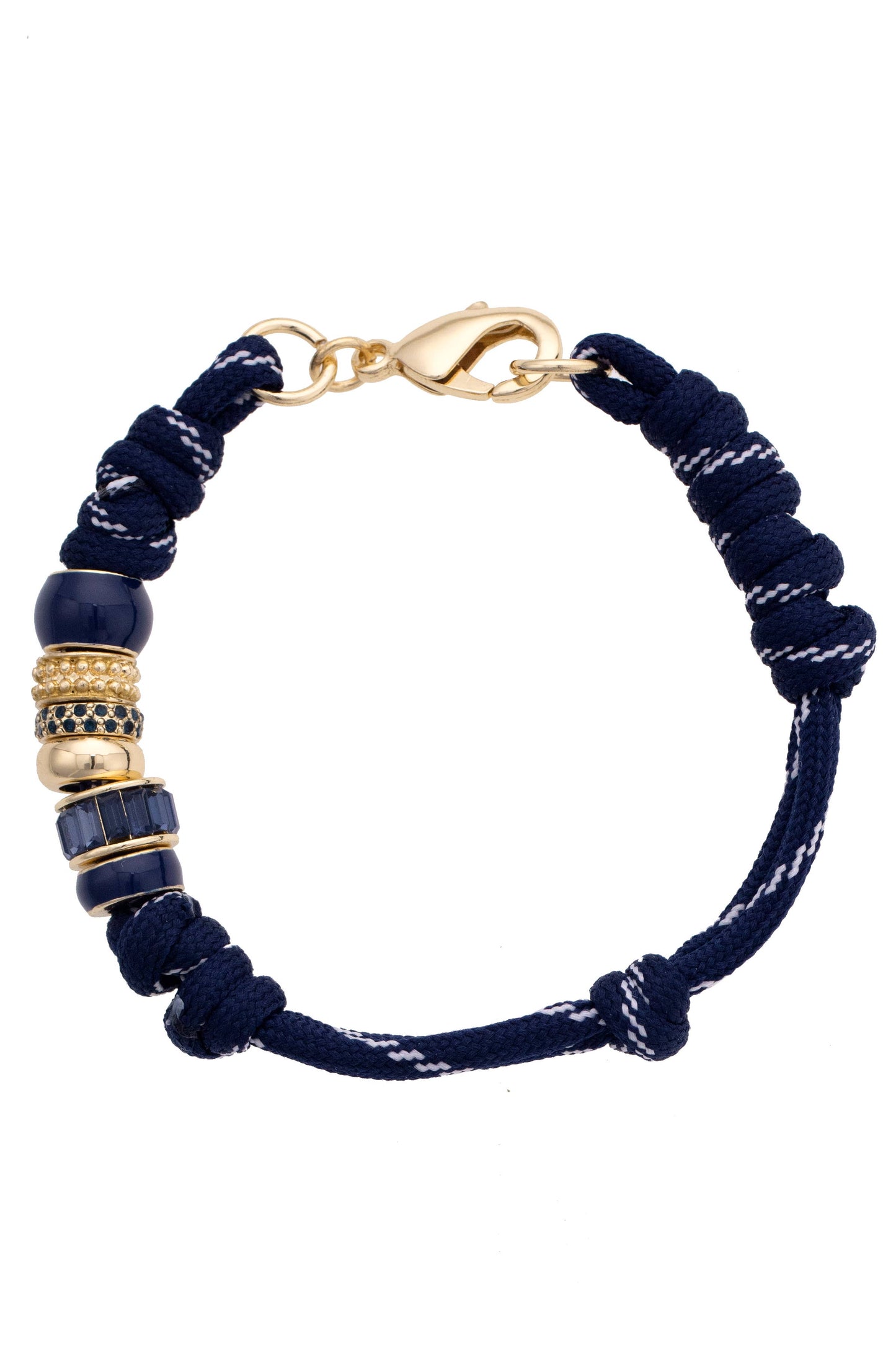 Lottie Multi Bead Paracord Bracelet: Navy