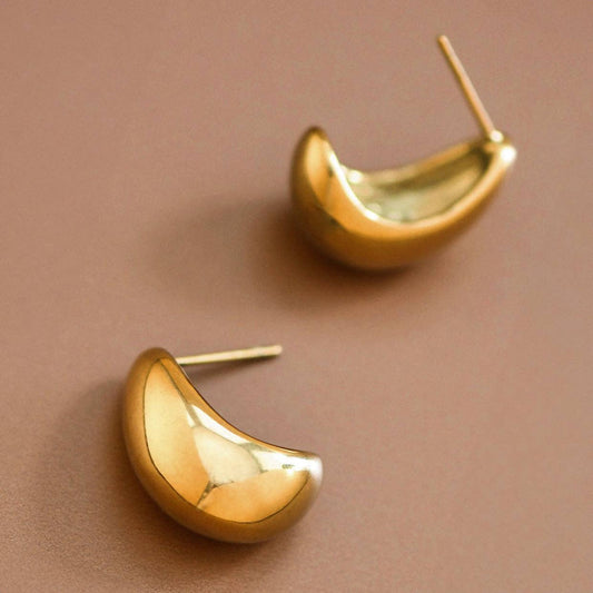 18K Gold Plated Waterproof Stainless Steel Stud Earrings