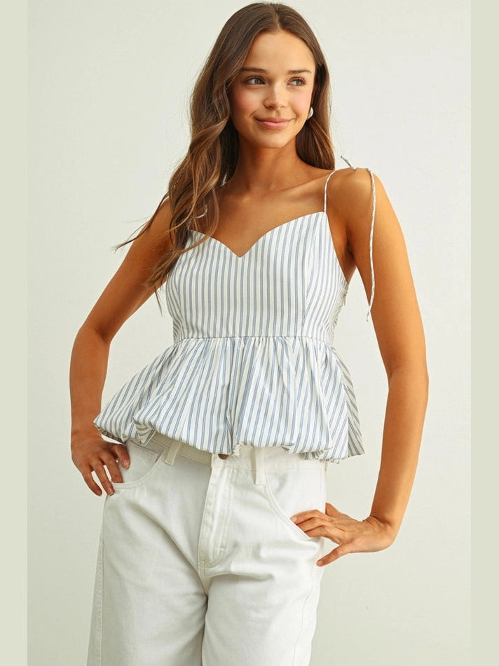 KAY STRIPE BALLOON TOP