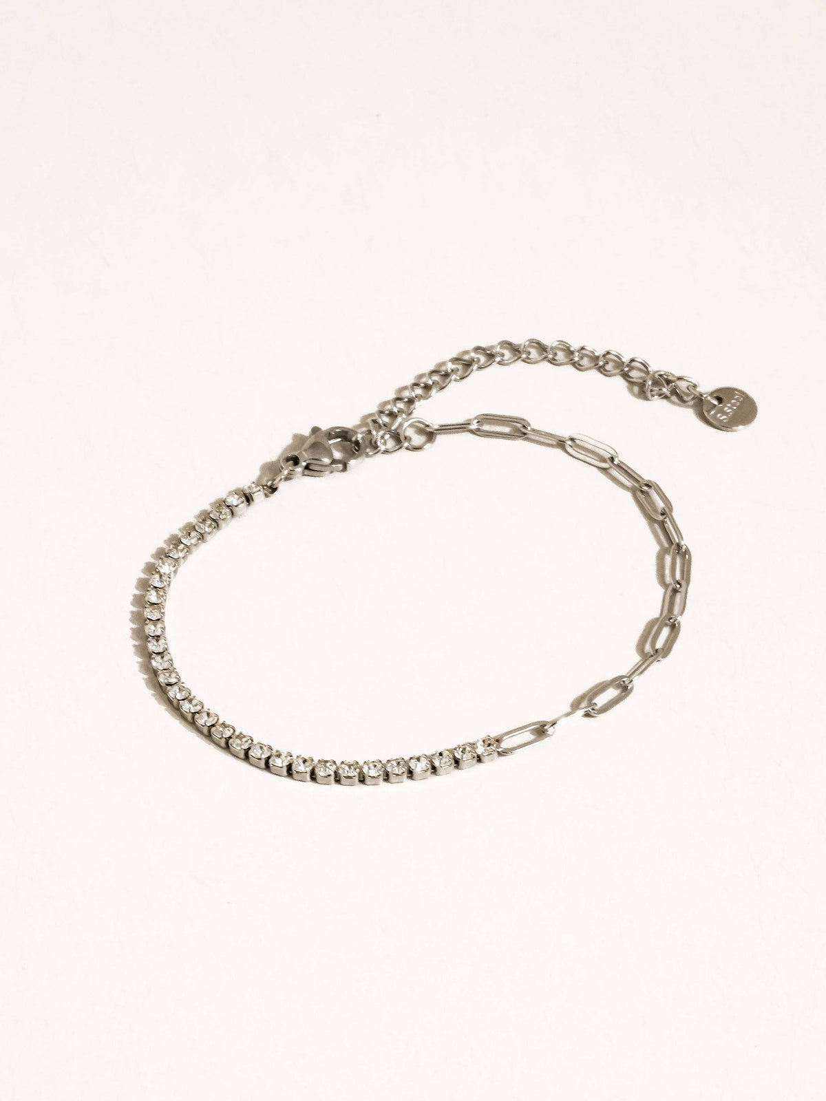 Wildora 18K Gold Non-Tarnish CZ Tennis Chain Link Bracelet: Yellow Gold
