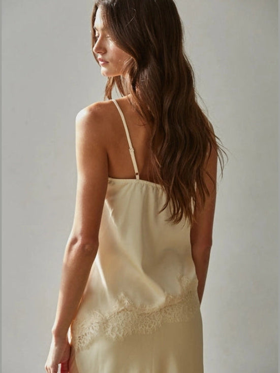 CAROLINE LACE SATIN TANK