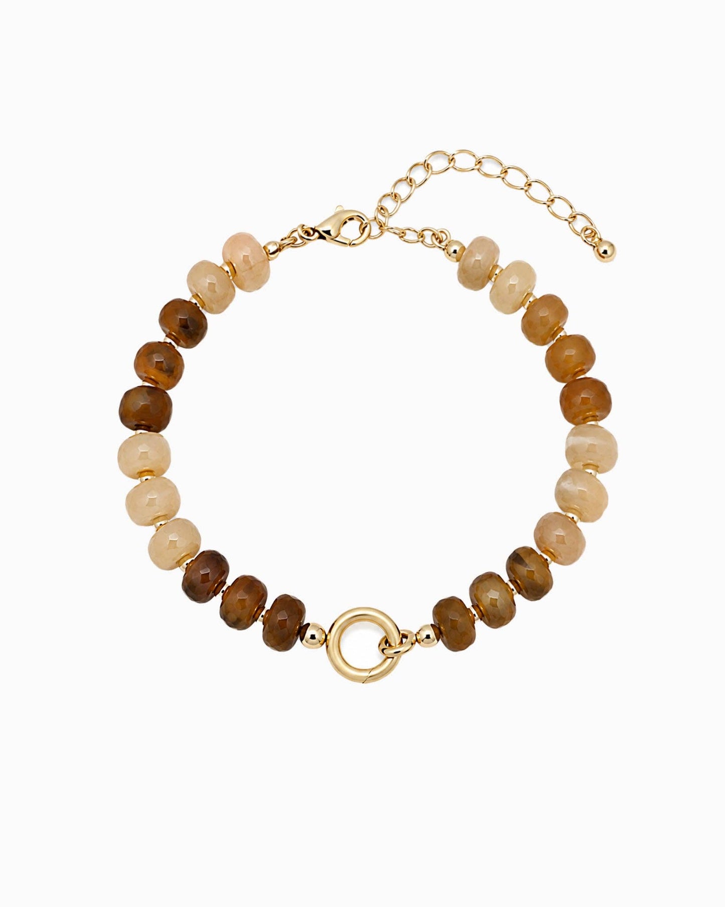 Autumn Marble Bead Clasp Bracelet: Brown