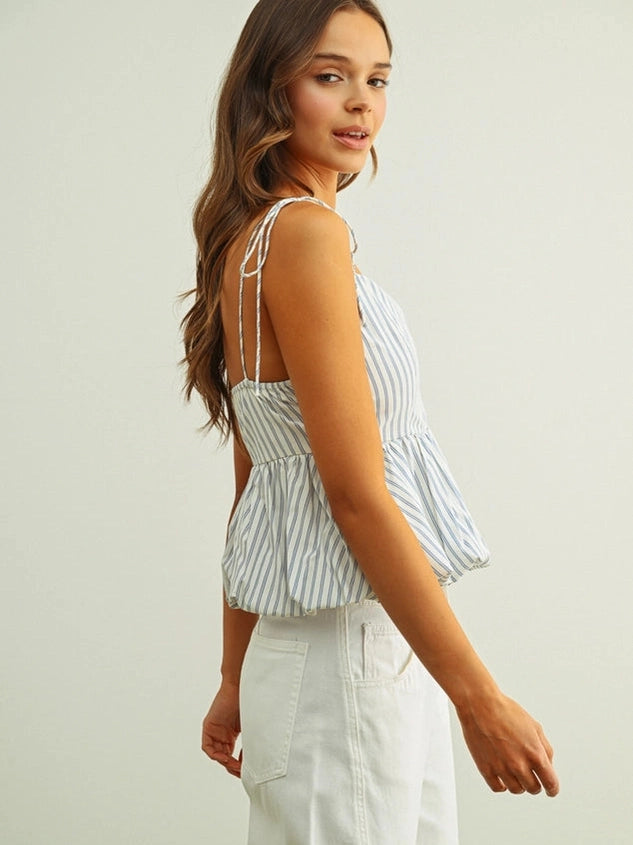 KAY STRIPE BALLOON TOP