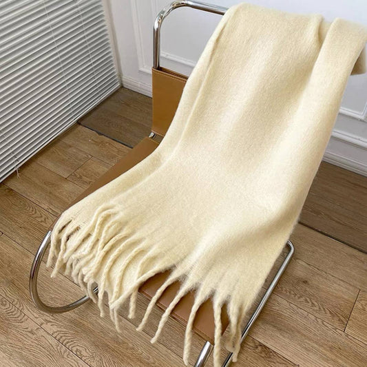 Soft Mohair Feel Scarf: Cream