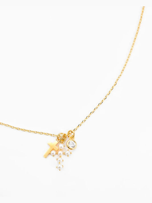 GIVE GRACE CROSS CHARM NECKLACE
