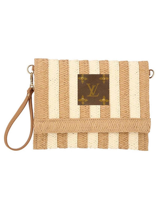 KATHY LV STRAW CLUTCH BEIGE