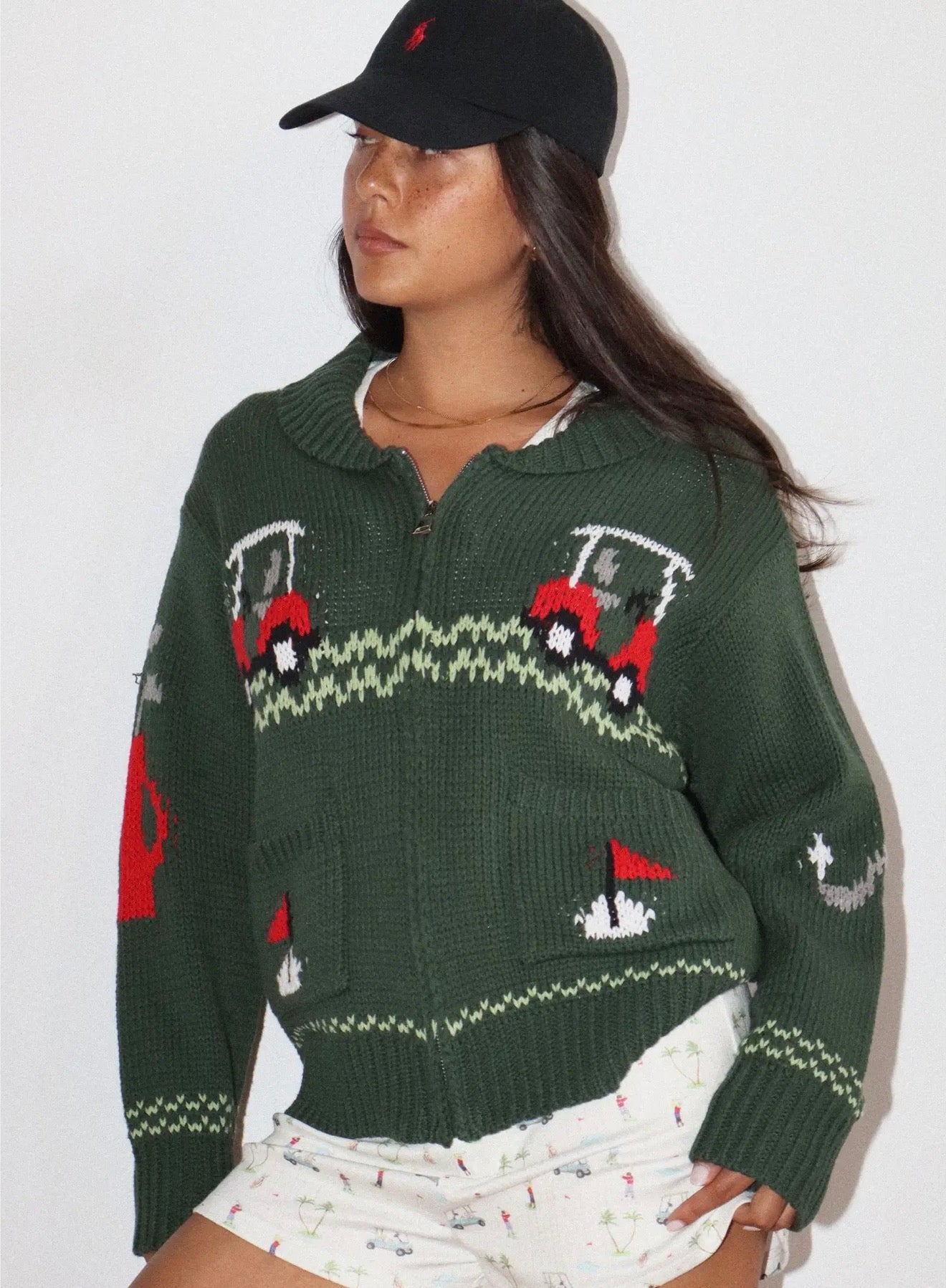 Hole in One Zip Sweater