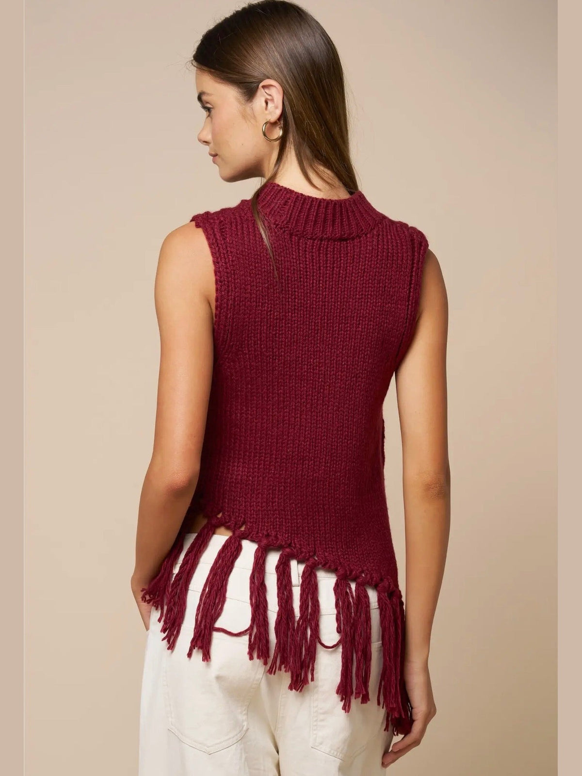 TESSA FRINGE SWEATER TANK