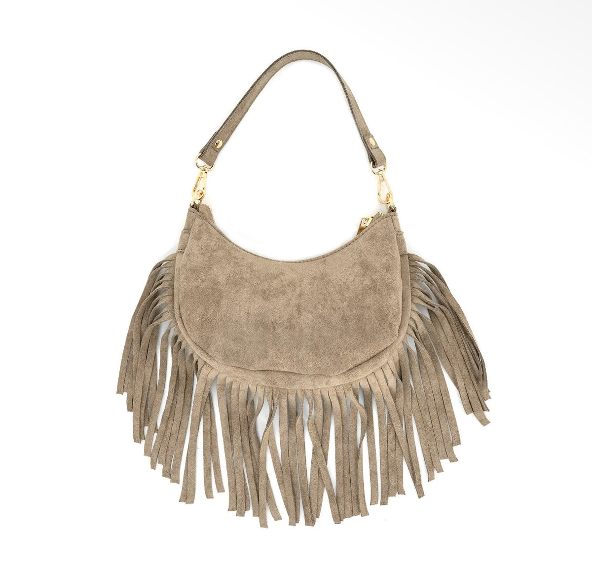 GIULIANA FRING BAG: TAUPE