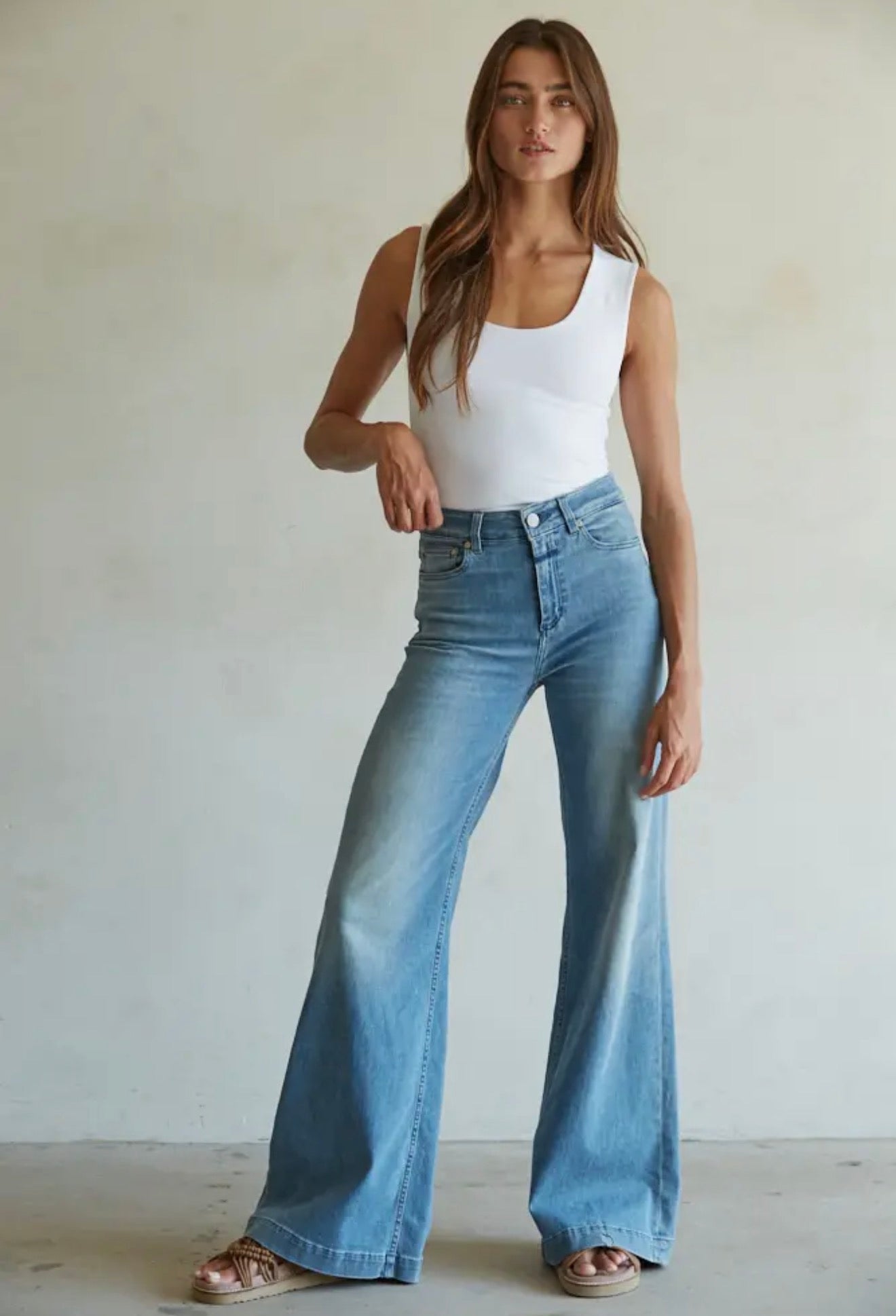 CLEO DOUBLE LINED TANK WHITE