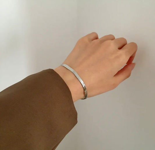 WATERPROOF HERRINGBONE CHAIN SILVER