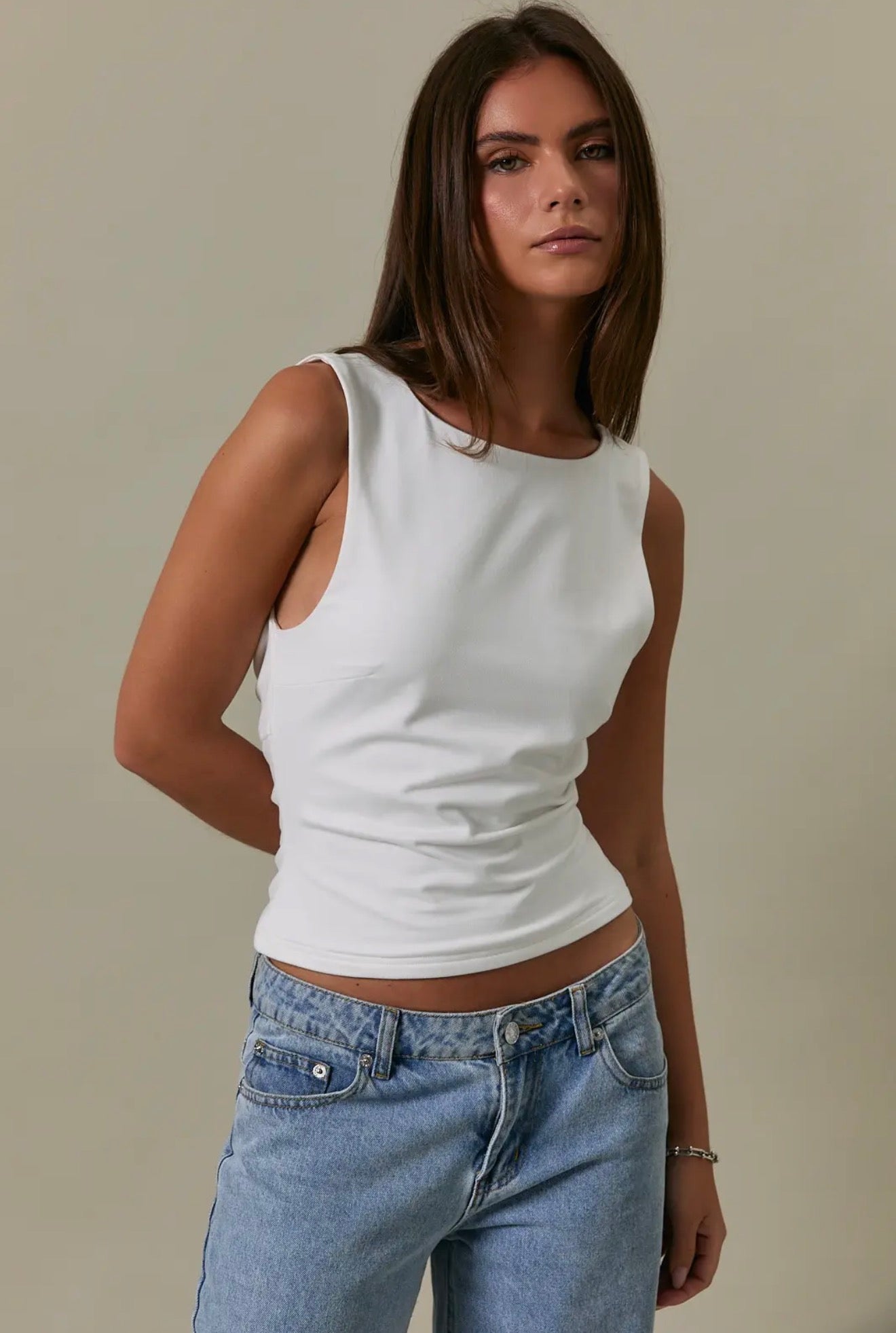 COURTNEY COWL BACK TOP