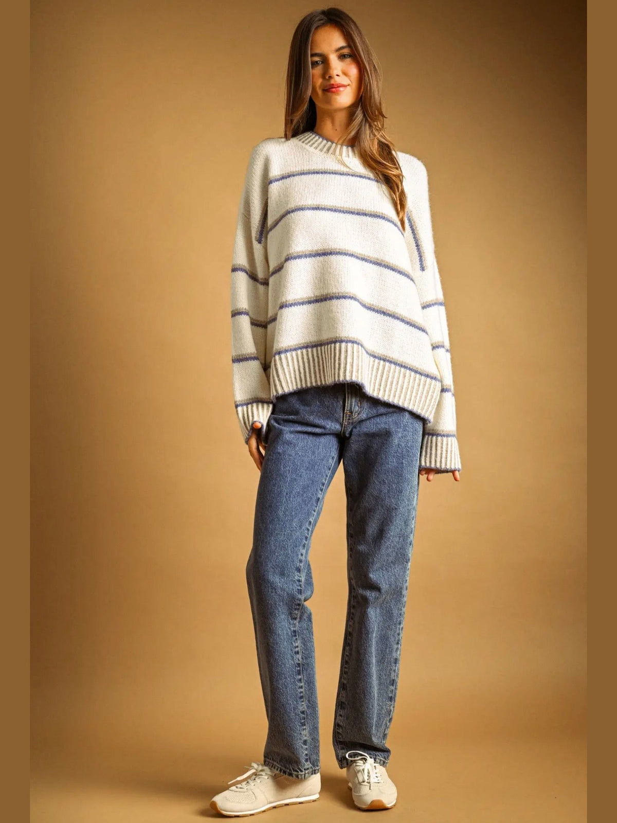 Round Neck Long Sleeve Sweater Top