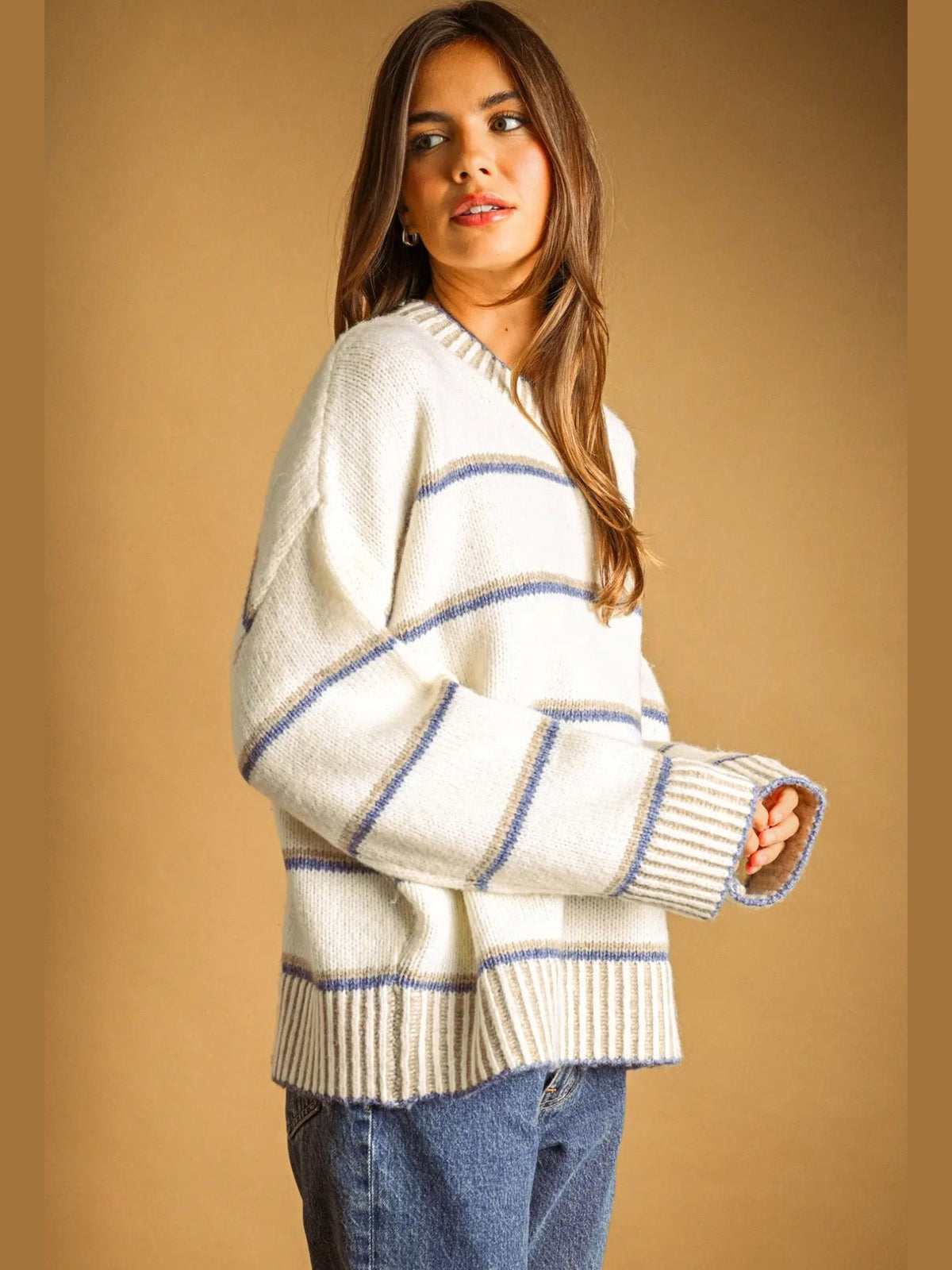 Round Neck Long Sleeve Sweater Top