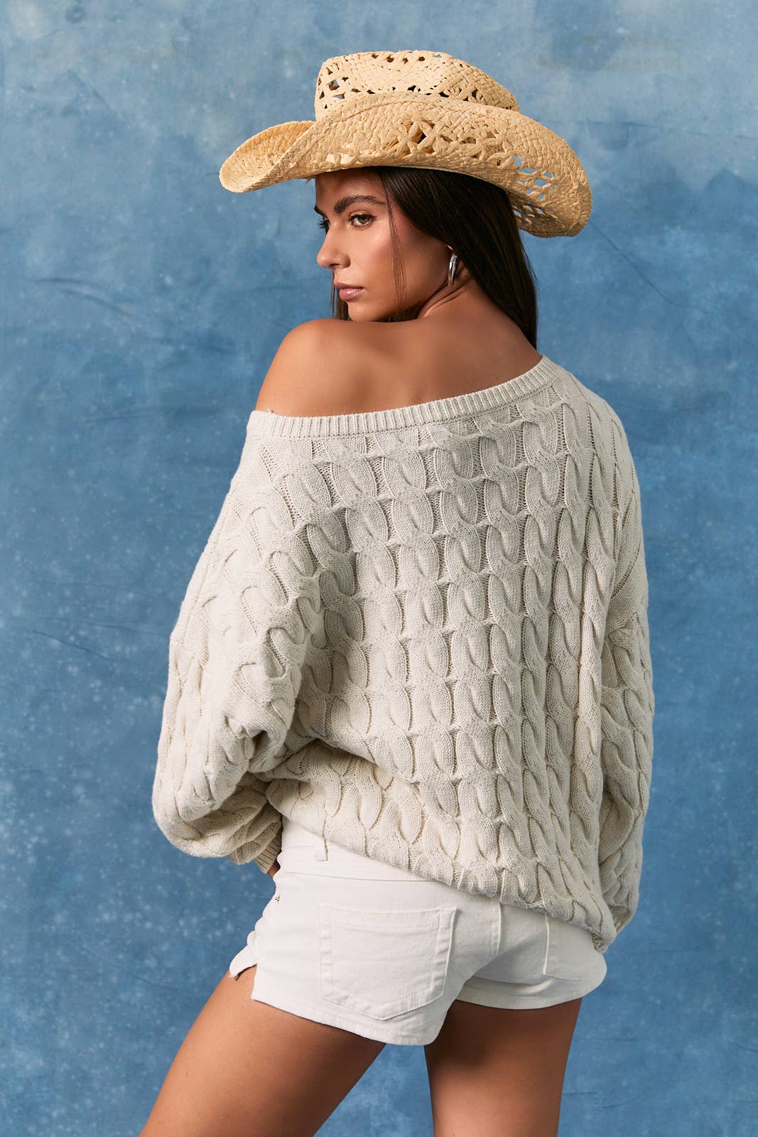 AMERICANA FLAG CABLE SWEATER