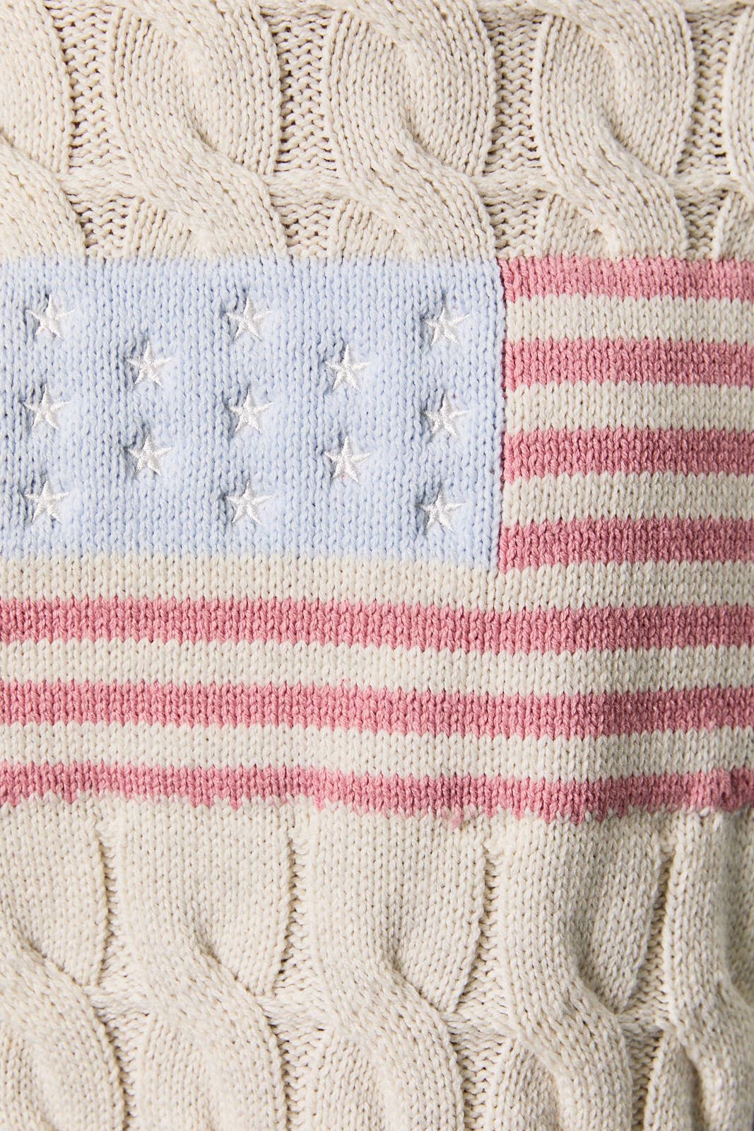 AMERICANA FLAG CABLE SWEATER