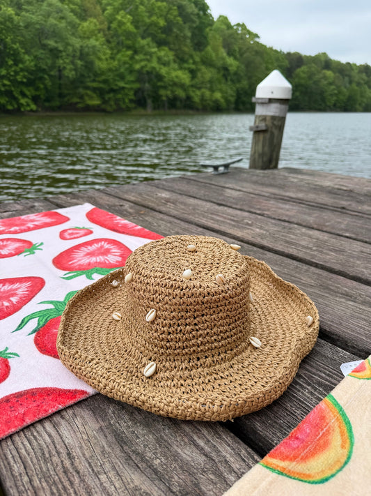 Sea Shell Straw Bucket Hat