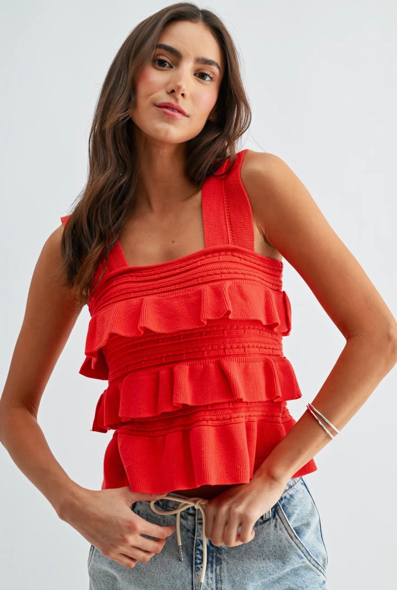 MONROE RUFFLED TOP