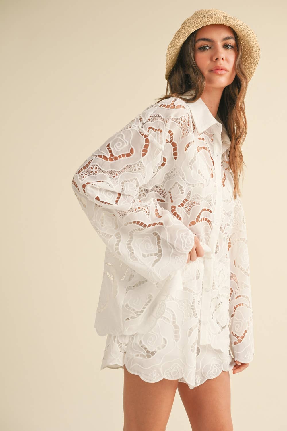 MILLIE FLORAL EYELET BLOUSE