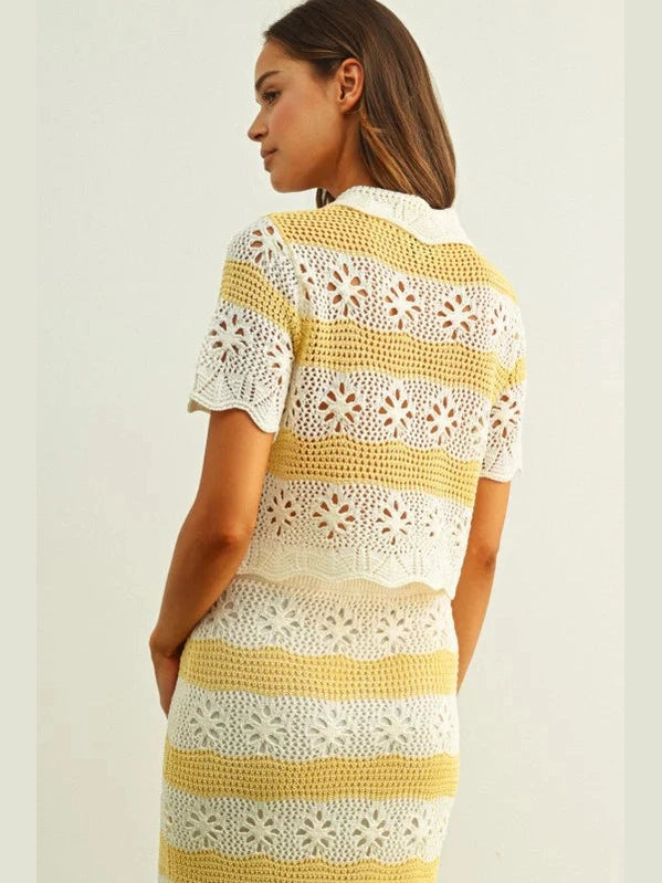 VICTORIA CROCHET KNIT TOP