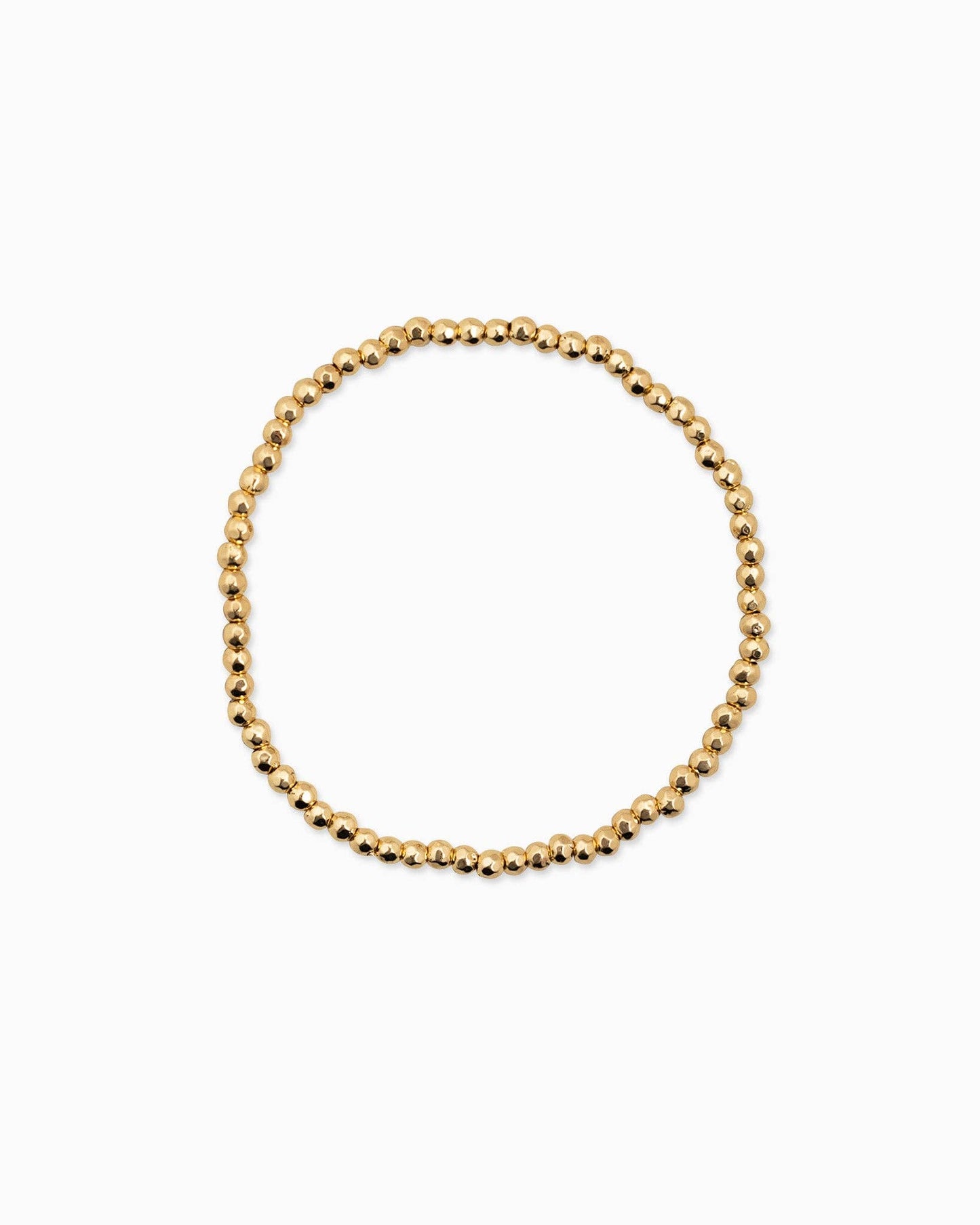 Unique Ball Bead and Pearl Stretch Bracelet Set of 5: Gold