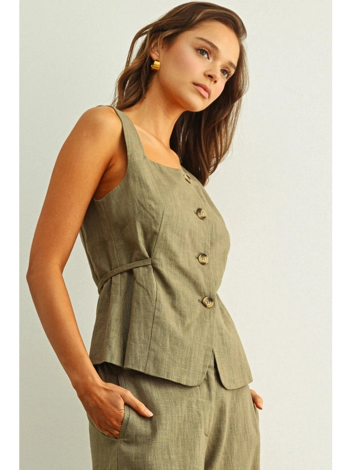 ELIZABETH LINEN VEST
