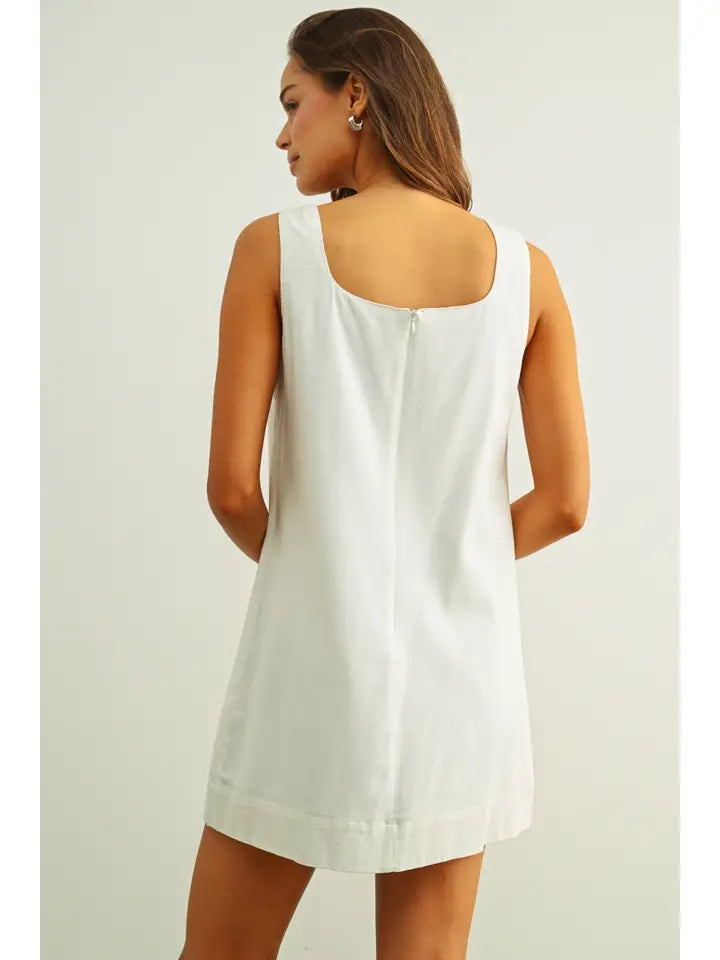 NICOLE LINEN POCKET DRESS