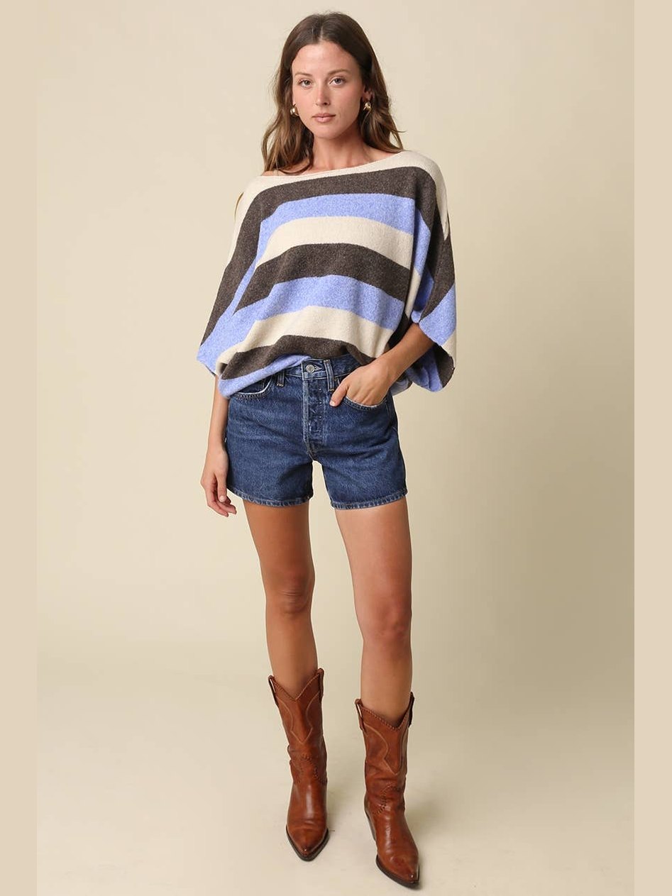 Katie Stripe Dolman Knit Top