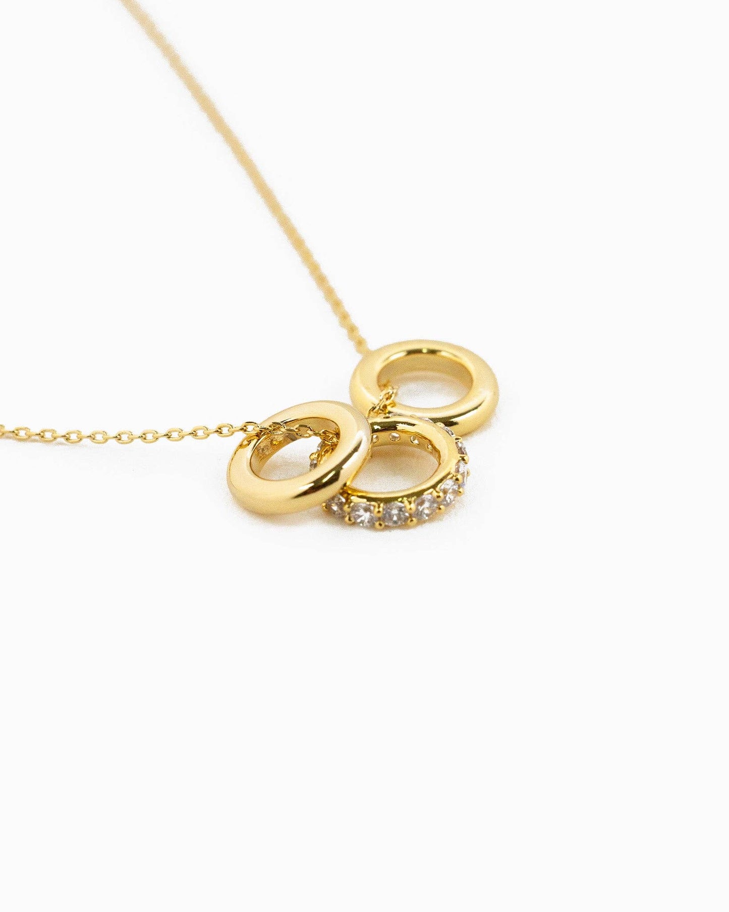 LIMITED EDITION CZ RONDELLE CHARM NECKLACE: GOLD