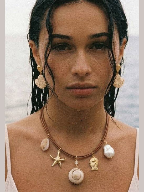 Golden Tides Charm Cord Necklace