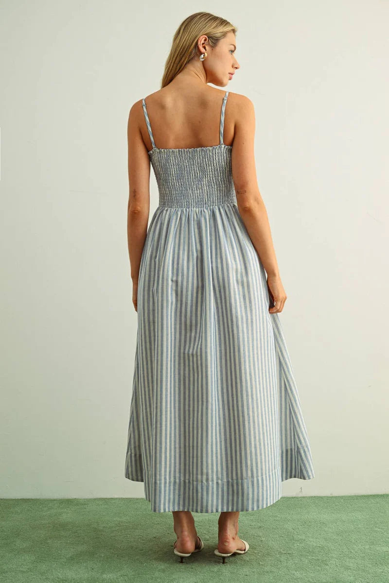 HARBOUR COTTON SMOCKED MAXI DRESS