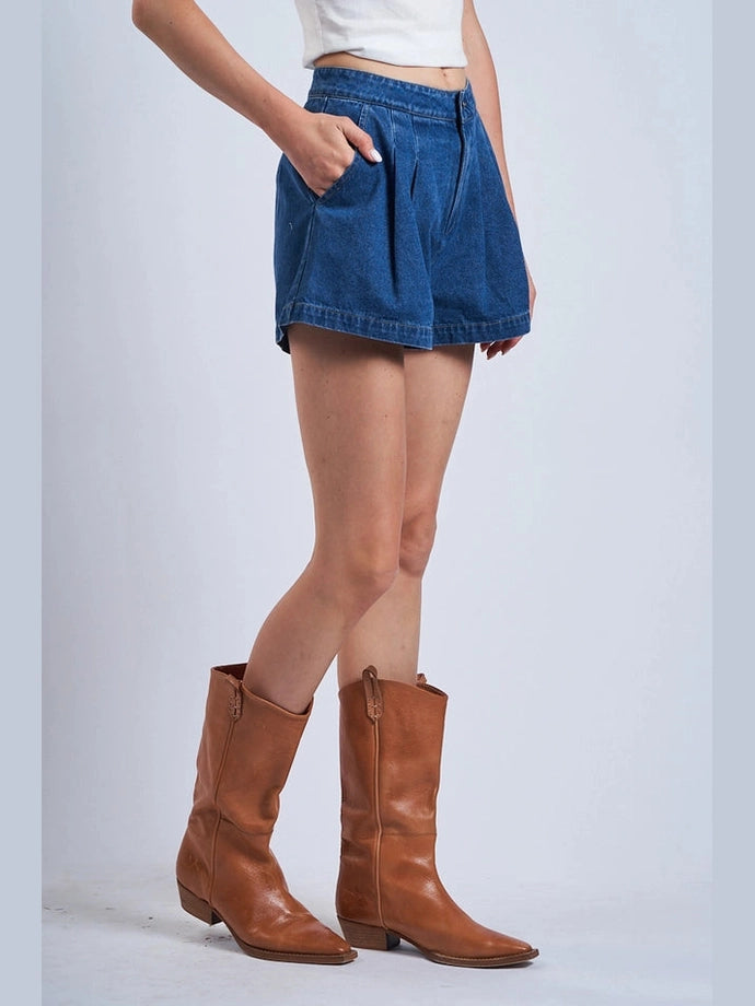 JAZZY WIDE LEG DENIM SHORTS