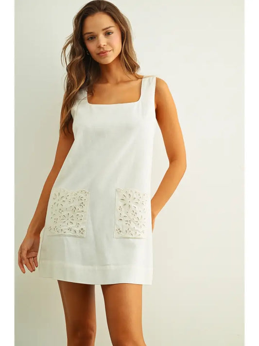 NICOLE LINEN POCKET DRESS