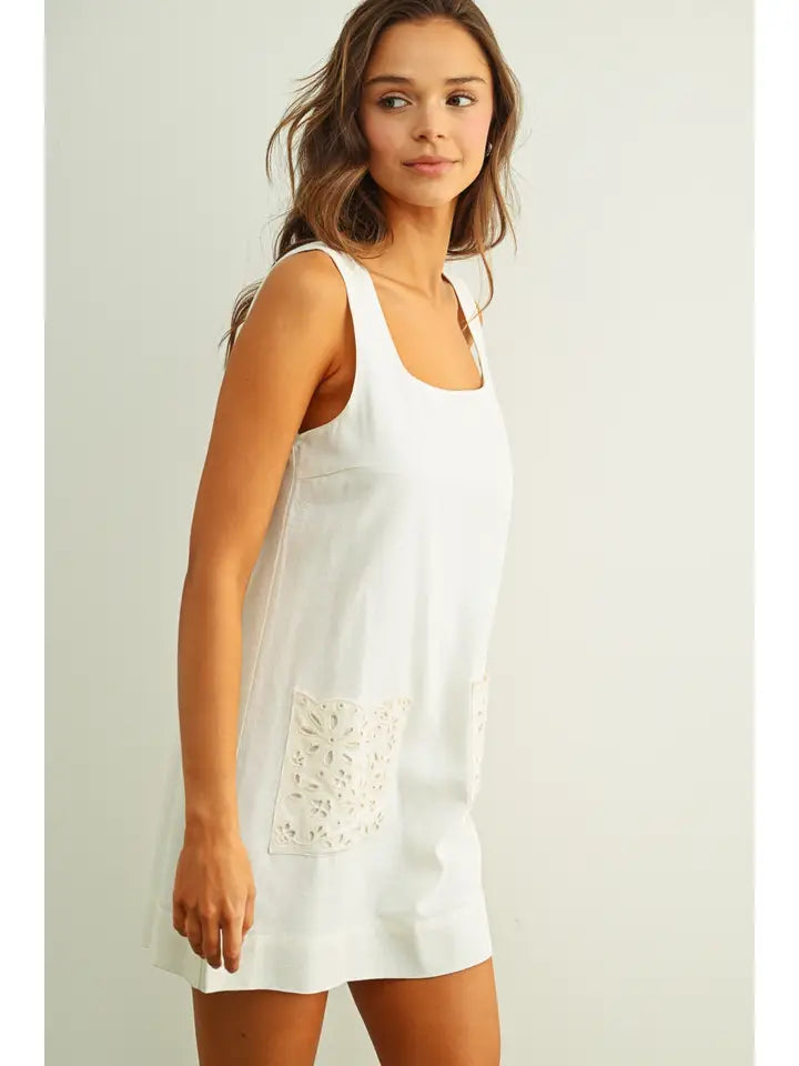 NICOLE LINEN POCKET DRESS