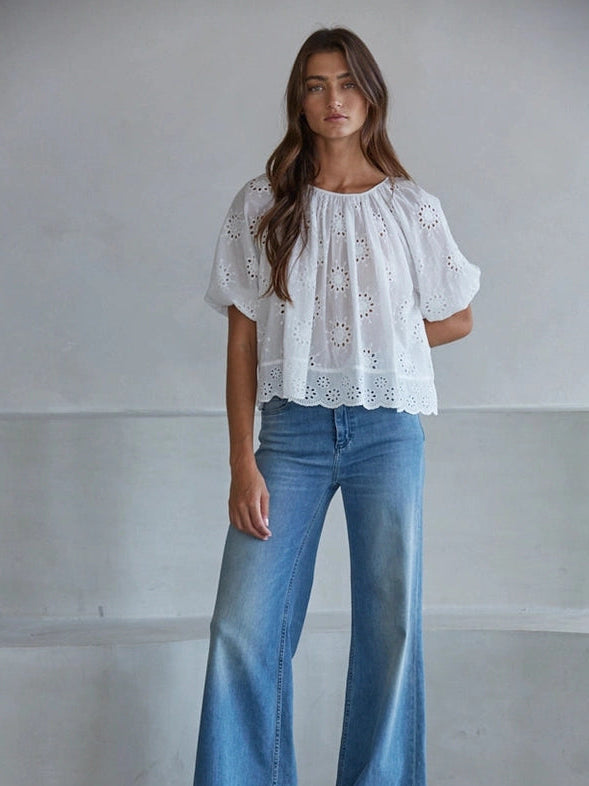EMELINE EYELET BLOUSE