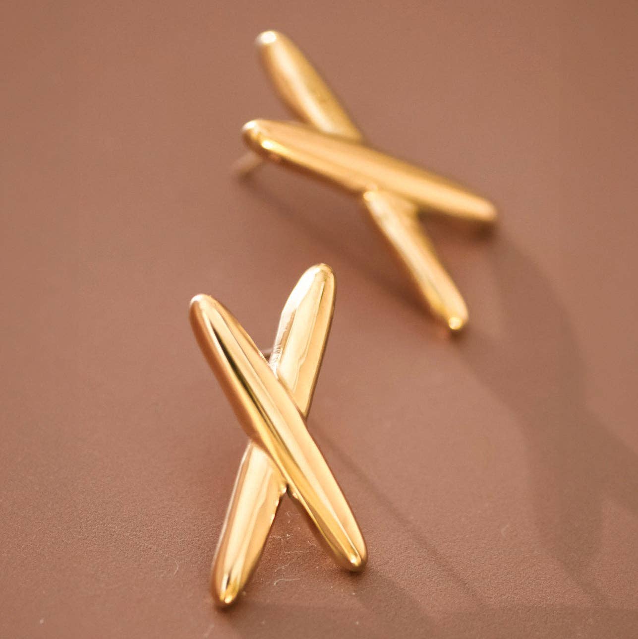 18K Gold Plated Waterproof Stainless Steel Stud Earrings