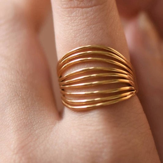 18K Gold Plated Waterproof Stainless Steel Ring