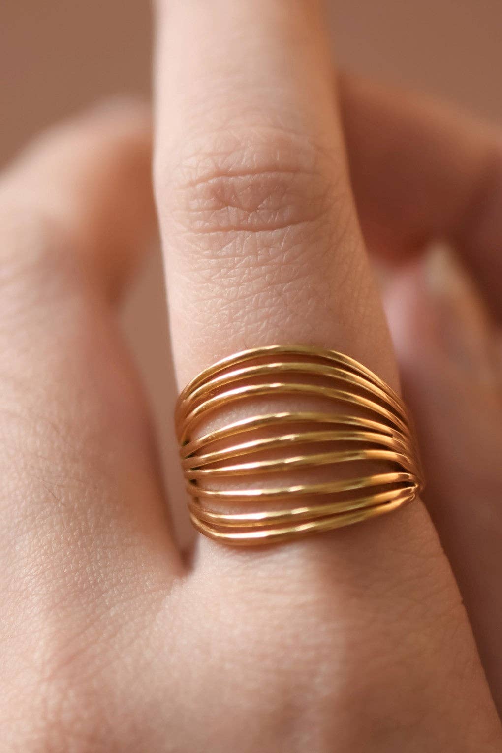 18K Gold Plated Waterproof Stainless Steel Ring