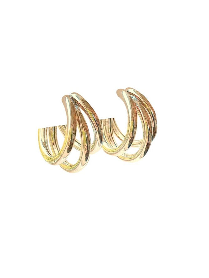 Bubble Hoop Earrings: Gold