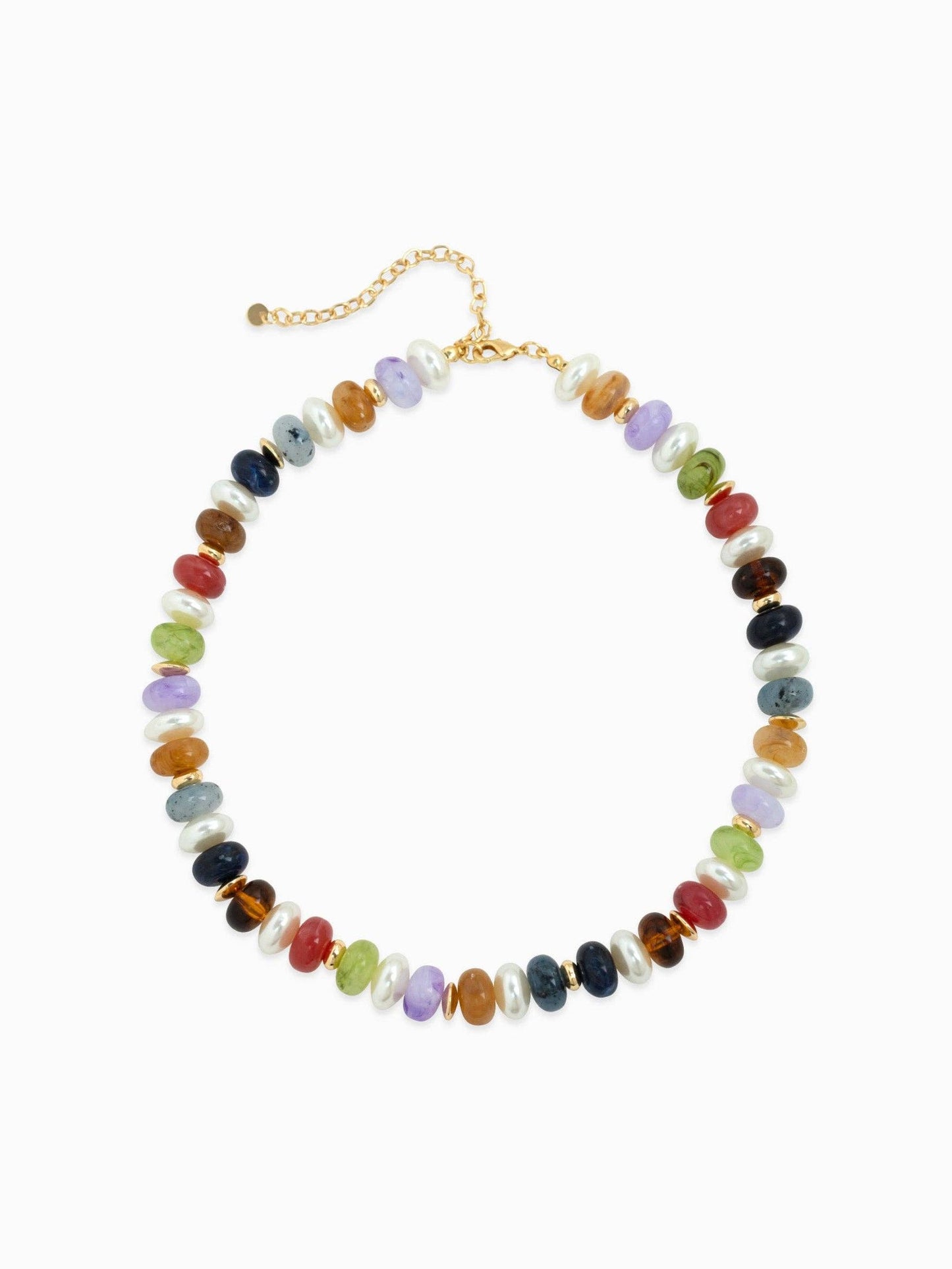 Marble Color Pearl Beaded Necklace: Brown