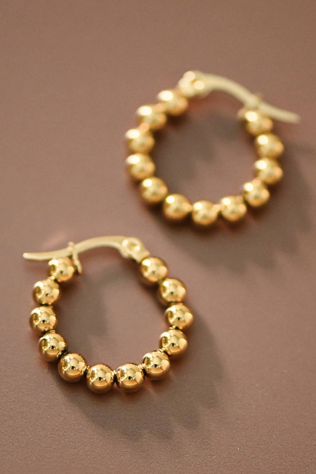 18K Gold Plated Waterproof Stainless Steel Hoop Earrings